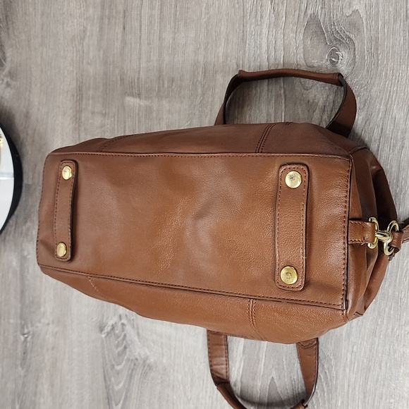 COACH Ashley Madison English Tan Convertible Leather Satchel - Picture 8 of 14